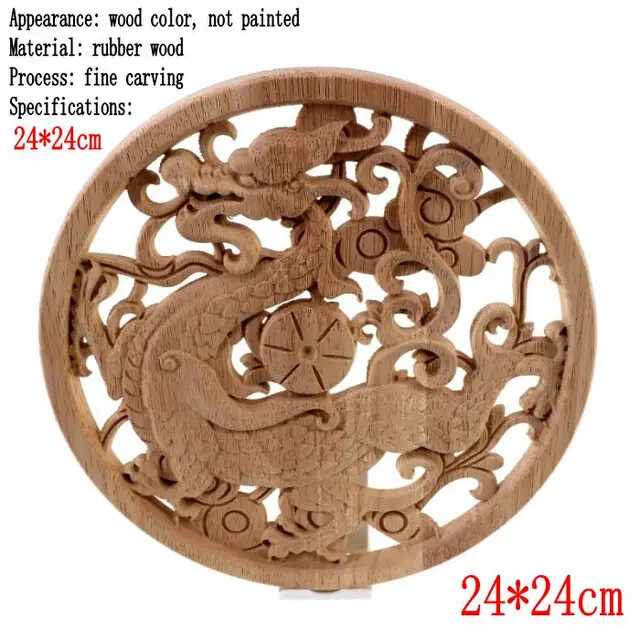 Woodcarving Flower Carved Wood Applique Home Furniture Decorative Gate Bed Crown