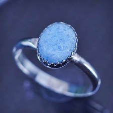 size 5, southwestern sterling silver 925 handmade ring with denim lapis lazuli