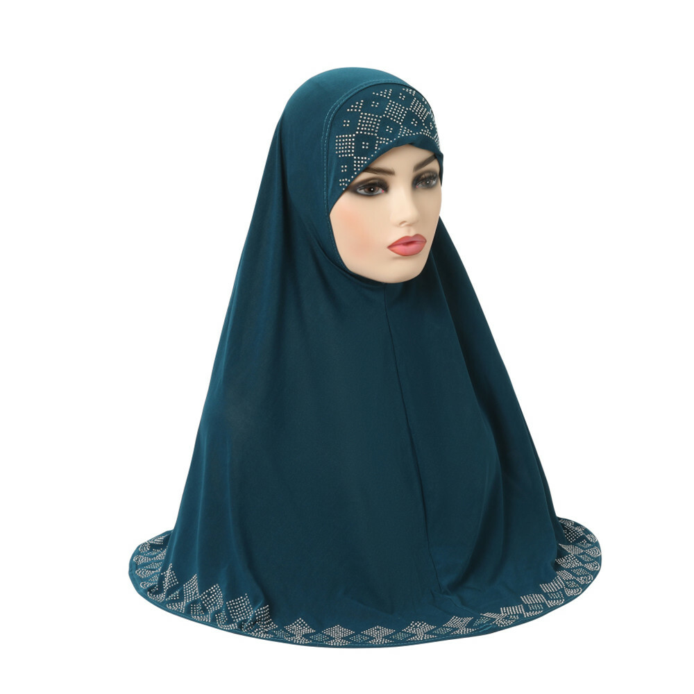Hijab Amira Un Pezzo Istantaneo Nero – Sciarpa Da Preghiera Pronta Con Copertura Integrale - Foto 4