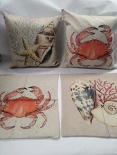 Soft Canvas print Throw Pillowcases (4) Pillows Not Included