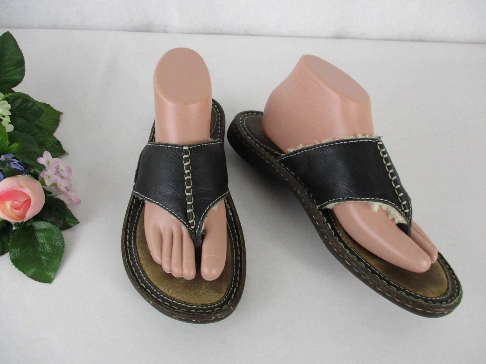 Sandali UGG neri in pelle con lacci 5114 foderati in shearling taglia 9 40