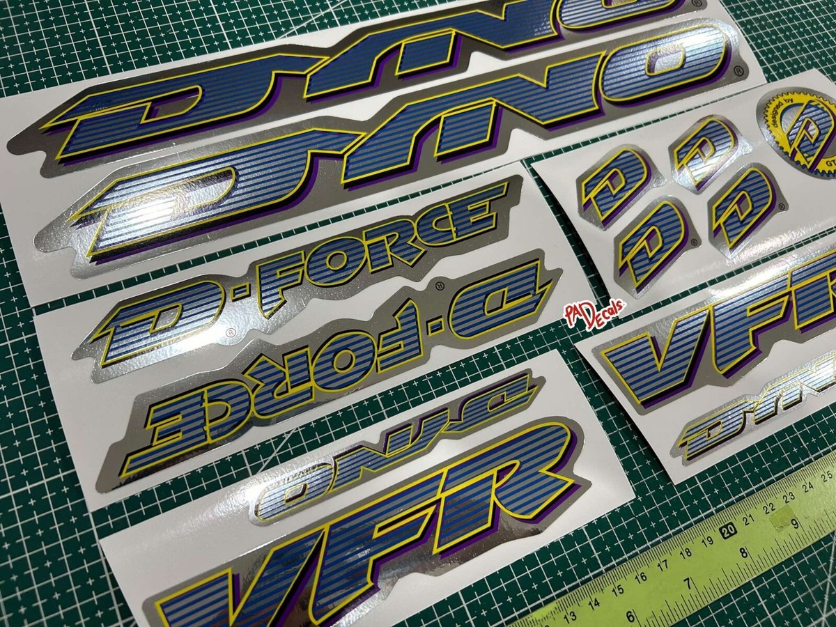 97 Dyno VFR sticker decals on chrome