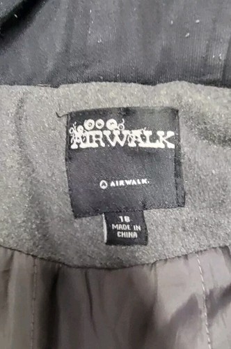 BOYS AIRWALK 18 GRAY BLACK FULL ZIP HOODIE FLAP POCKET LAYERED LOOK WINTER COAT - Picture 15 of 18