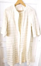 Ladies Vintage 1970 White Fuzzy House Coat Robe Sears Small 1/2 Sleeve