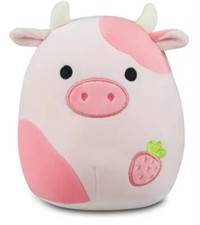 Plush Toy Animal 8 Inch New Pink Strawberry Cow Stuffed Animal Plush Pillow Soft