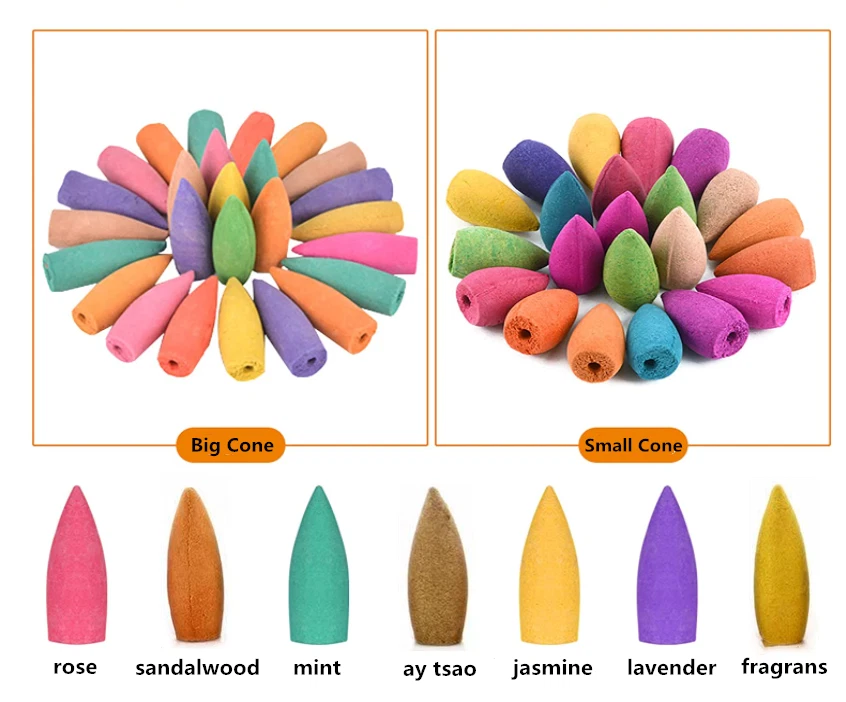 Big Backflow Incense Burner Cones Flower Flavor Smoke Bullet Cone 40/80/120Pcs - Image 3 of 4