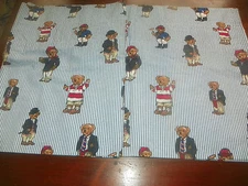 Ralph Lauren Teddy Bear Stripe Valance  WIDE Window! Custom 104" wide 2 AVAILABL