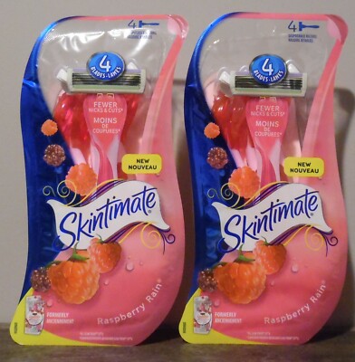 2 New Women's Skintimate Disposable Razors Raspberry Rain 4 Blades 4 ...