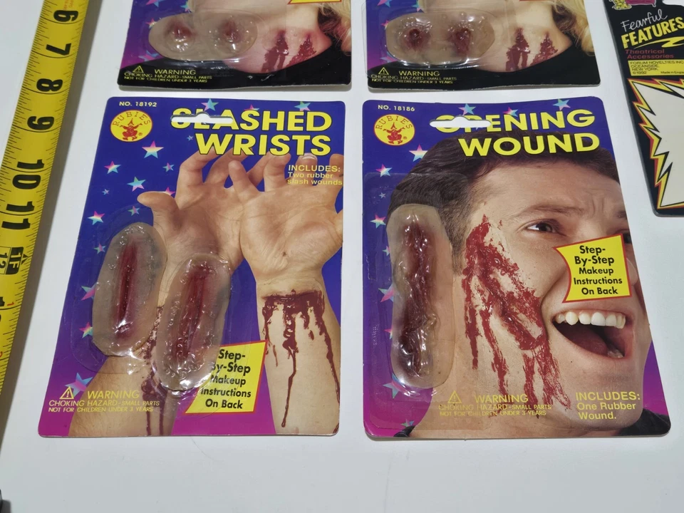 Lote de 5 Maquillaje Heridas Halloween Látex Foro Rubíes Años 90 De Colección Nuevo de Lote Antiguo Foto 3 de 4