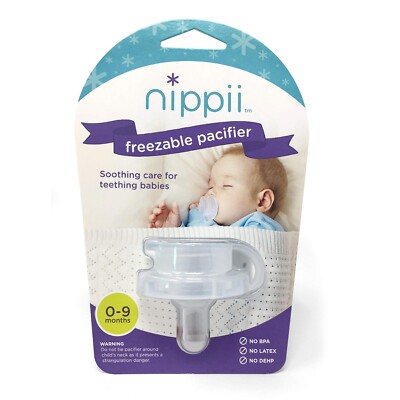 Nippii freezeable Pacifier for Teething Babies. Fill with Water and pop in The F