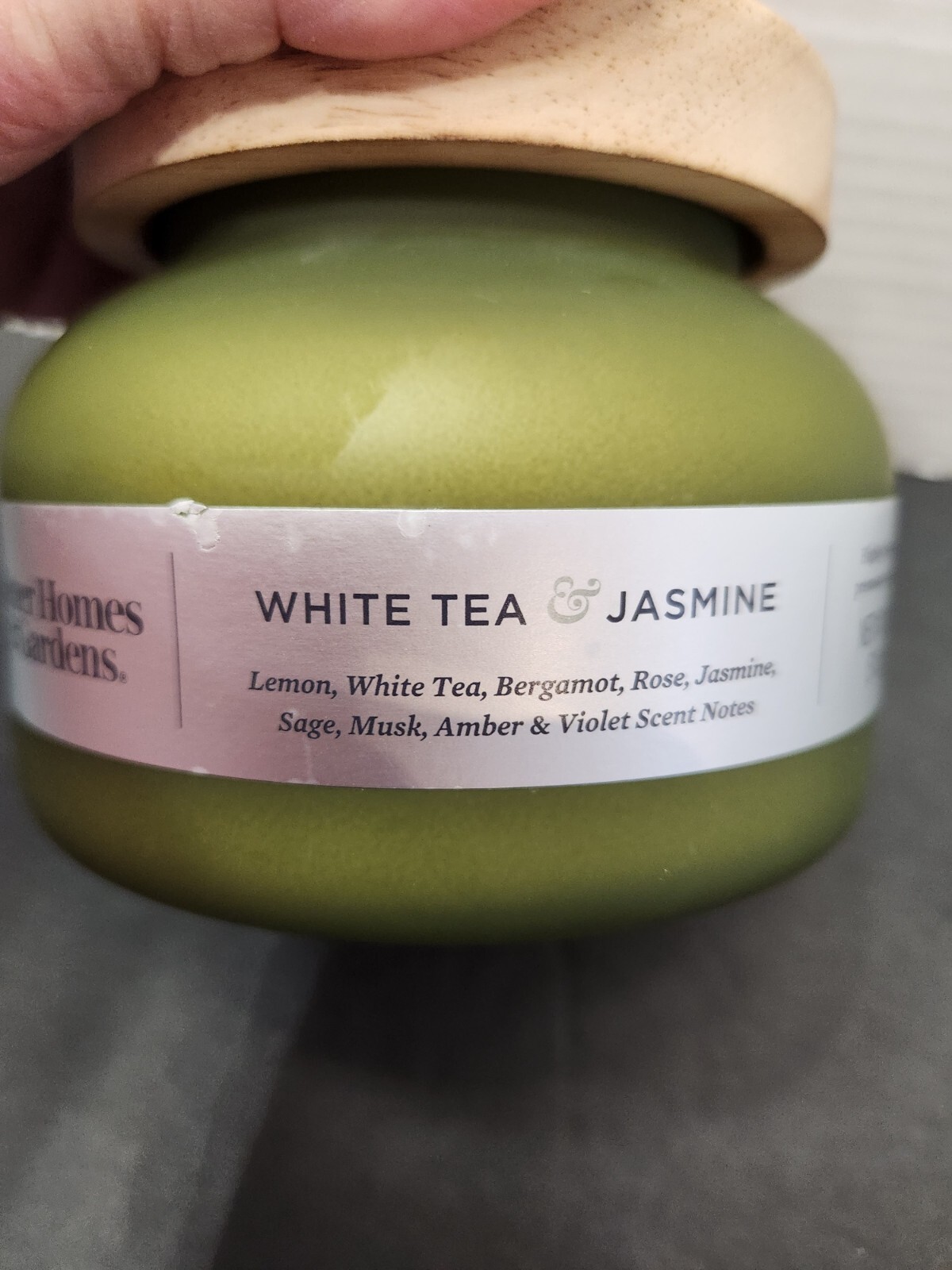 Better Homes & Gardens White Tea & Jasmine , Green Bell Jar Candle 18oz