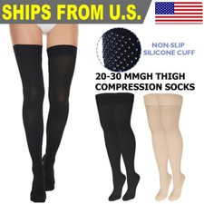 Compression Stockings 15-20 mmHg Closed Toe Support Socks Swelling Thigh High
