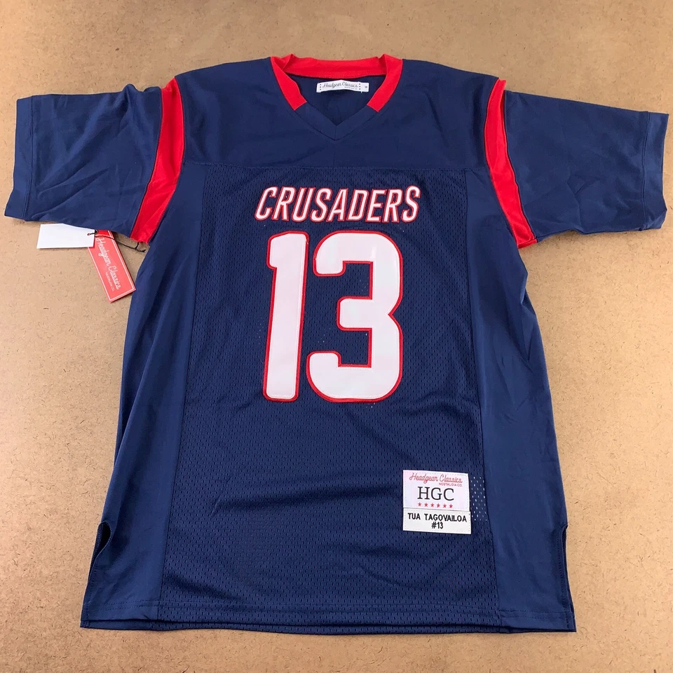 Headgear Classics Tua Tagovailoa #13 High School Jersey Crusaders Talla Mediana Foto 4 de 4