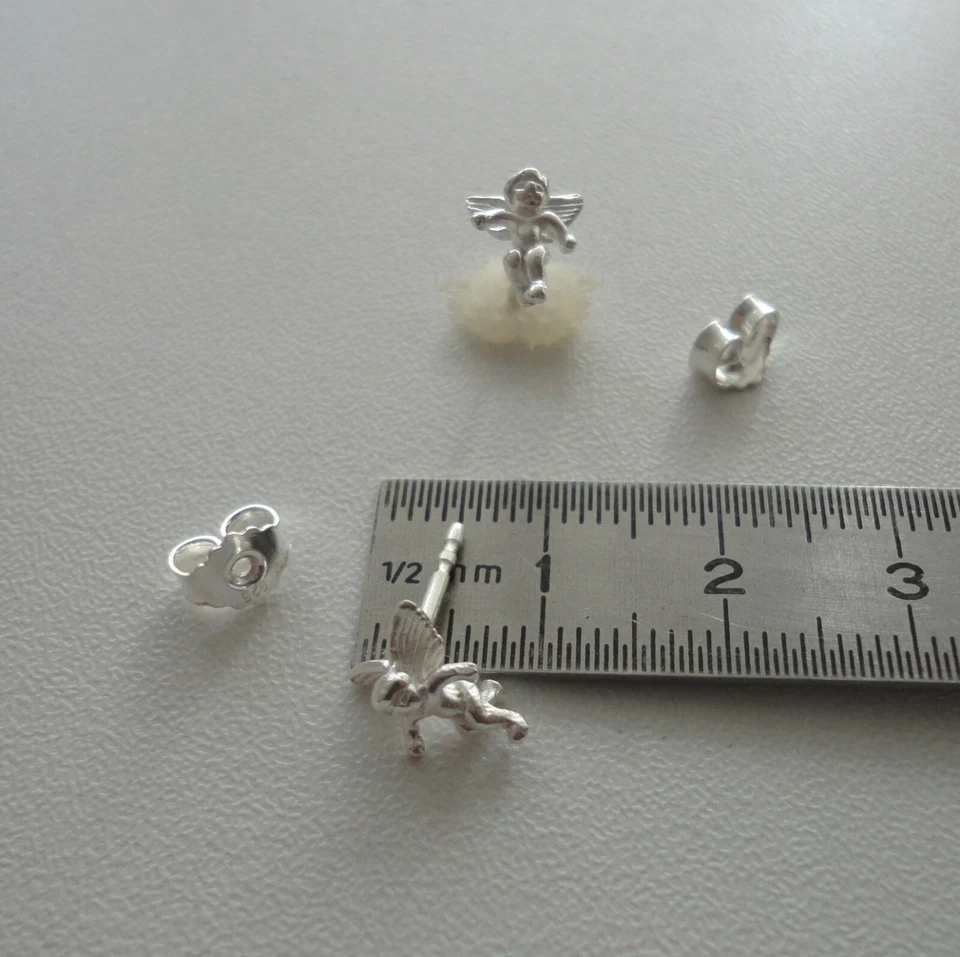 Engel Ohrstecker Engelsschmuck Glückssymbol Kinderschmuck Putte Putto Silber 925 - Bild 3 von 4