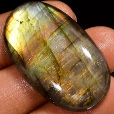 Natural Labradorite Oval Shape Cabochon Loose Gemstone 44.5 Ct 35X21X7mm EE37404