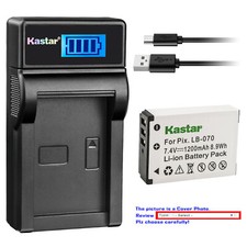 Kastar Battery LCD USB Charger for Kodak LB-070 LB070 Kodak Pixpro AZ651 Camera