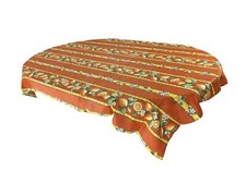 French Provencal Coated Cotton Tablecloth Citronnier Lemons Orange 59X118 France
