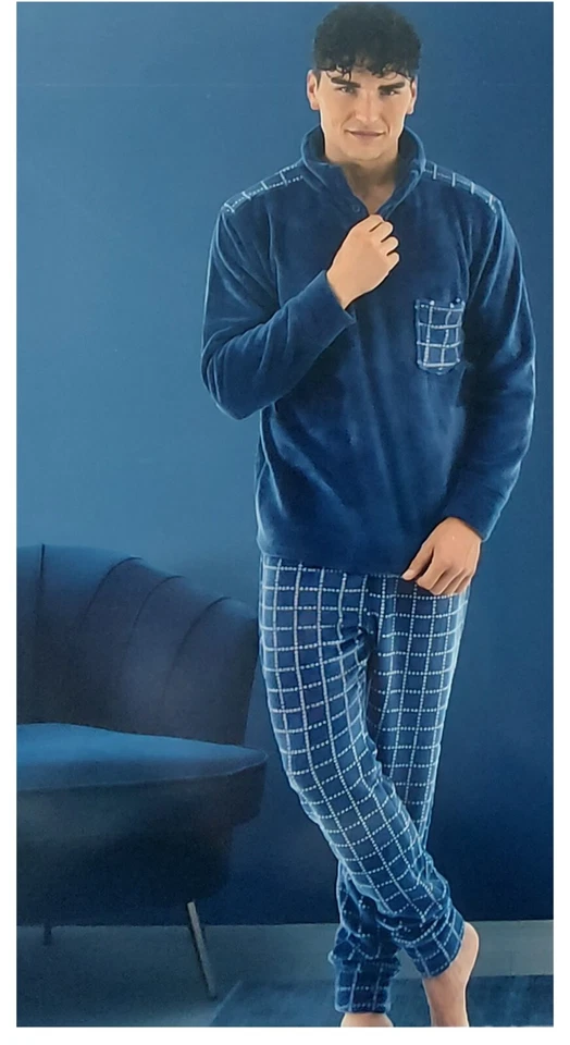 PIGIAMA UOMO CORAL PILE COMPLETO CASA INVERNALE SERAFINO NARCISO RODRIGUEZ - Imagen 3 de 4