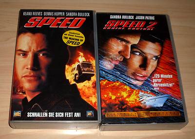 2 VHS - Speed 1 + 2 - Beide Teile - Sandra Bullock - Action - Videokassetten