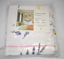 VClife Duvet Cover Queen Size Bedding Set Comforter Cover White/Pink Floral