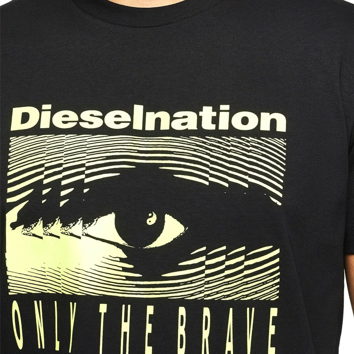 Diesel T-Diego-J4 T-Shirt Size XXL Black / Yellow New With