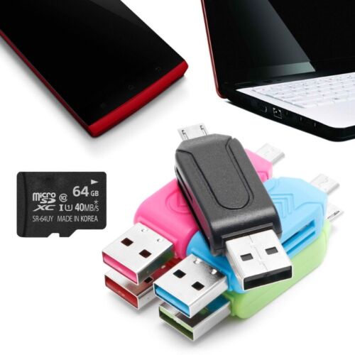 All In 1 Mini USB 2.0 Micro USB OTG Adapter TF SDXC Card Reader for Phone PC - Afbeelding 1 van 8