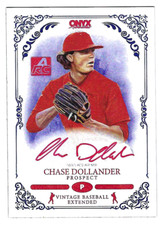 CHASE DOLLANDER 2022 ONYX VINTAGE BASEBALL EXTENDED ON CARD AUTO RED INK /25