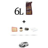Hoffcar Wartungskit 4 Filter Und 6L ÖL FüR Citroen C4 Picasso II 2.0 Bluehdi 1