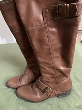 Nine West Vintage American Collection Boots Brown 10M Leather Upper Side Zip