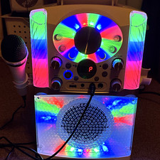 Singing Machine SML625BTW Karaoke System Bluetooth USB Light Show White