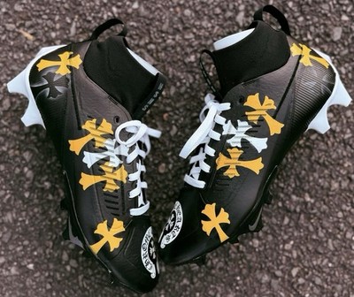 Custom Chrome Heart Inspired Football Cleats