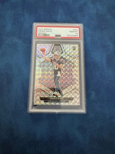 2024 PANINI MOSAIC SILVER #303 DRAKE MAYE ROOKIE RC PSA 10 NEW ENGLAND PATRIOTS