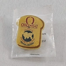 1990 Seattle Goodwill Games Pin Vintage Pinback Orowheat Bread Shaped NOS Taiwan