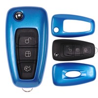Klapp SchlüSsel Cover HüLle Blau FüR Ford Mondeo S-Max Focus Fiesta Transit