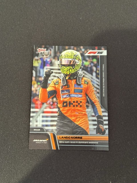 Lando Norris Wins Both F1 Races 2025 Formula 1 Topps NOW Card 75 In Hand