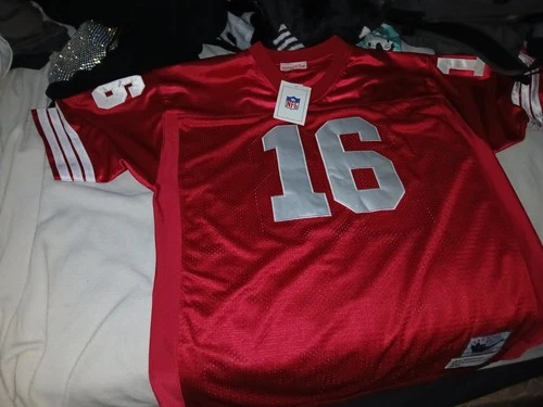 Mitchell & Ness Joe Montana #16 San Francisco 49ers Red/White NFL Jersey 1989