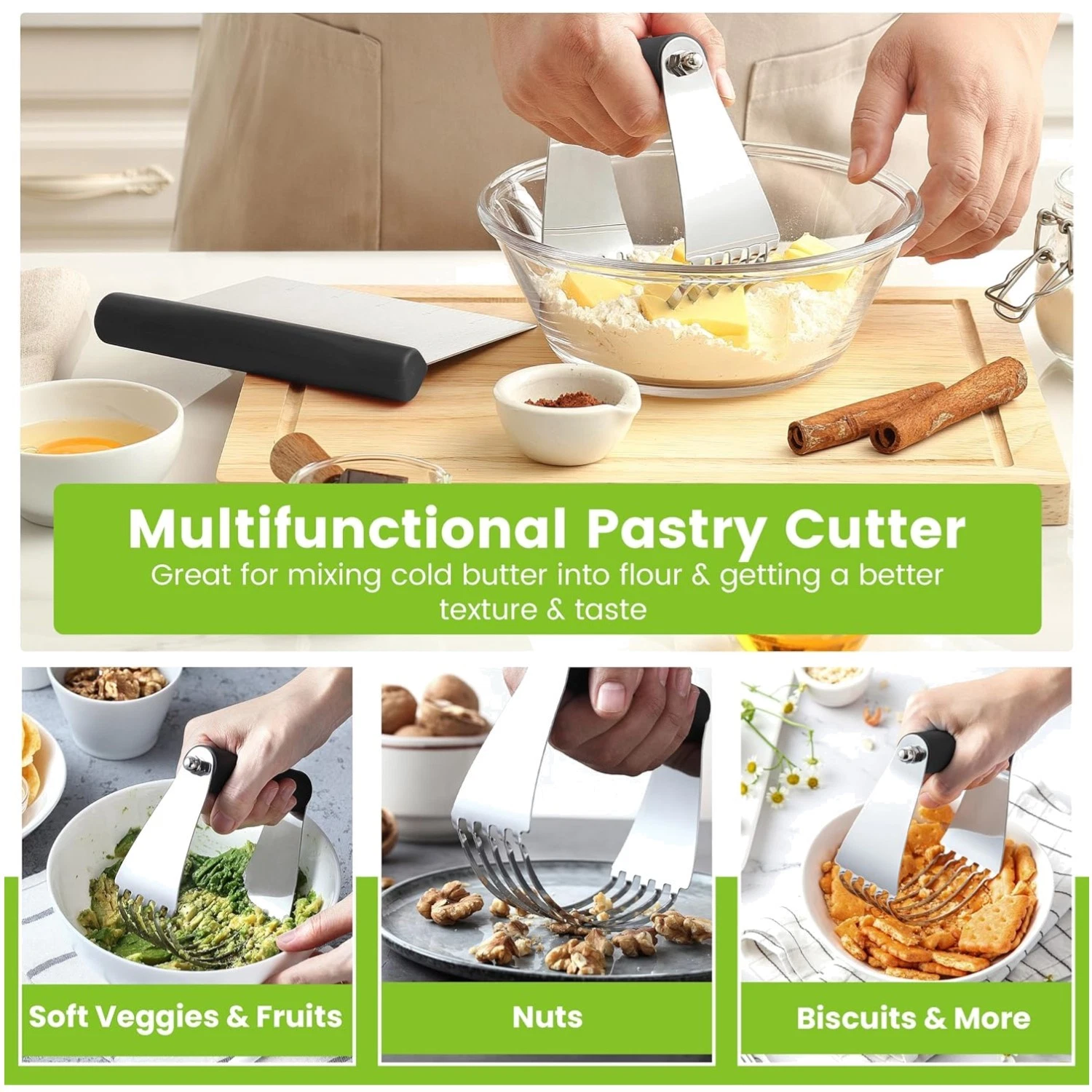Stainless Steel Dough Blender & Pastry Cutter Set
Opens in a new window or tab