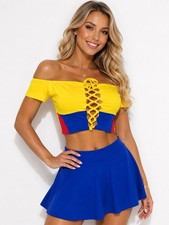 Women s Colorblock Halter Lace-Up Bikini Top ...