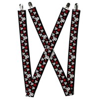 Buckle-Down Suspenders, Skulls Stars Black White Red 1.5-Inch Wide R (Us Import)