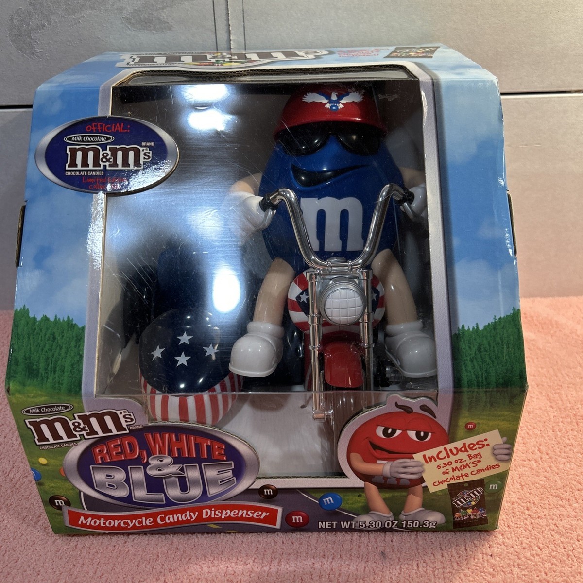 その他 M&M's Red White & Blue Candy Dispenser M&M's Candy Dispenser Red White and Blue Motorcycle in Original
