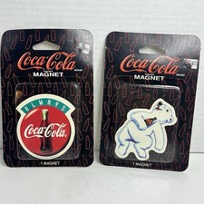 1996 Coca Cola Magnets Coke Bottle Polar Bear  Always Coca Cola Lot Of 2