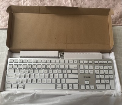 NEW SEALED - Cherry KC 6000C Wired Slim Mac Keyboard - Silver/White US