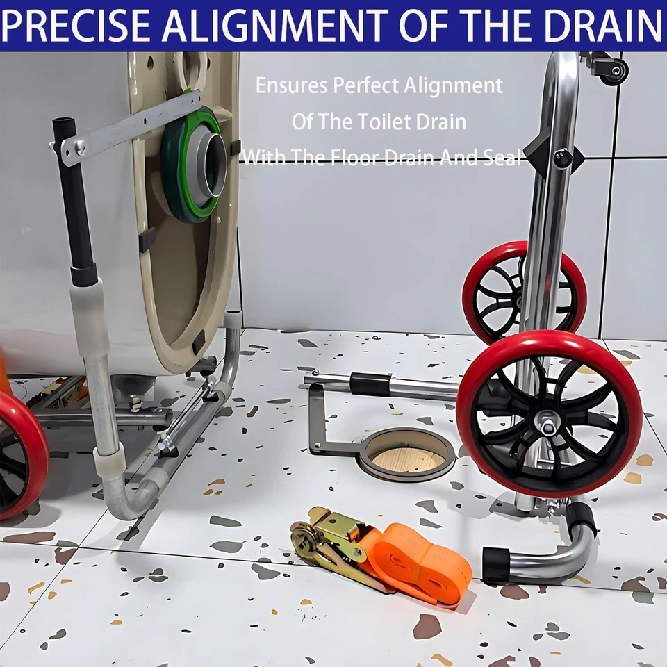 Elevador de carrinho de instalação de vaso sanitário, macaco de vaso sanitário de encanador, ferramenta de reparo e movimento, E... - Imagem 4 de 4