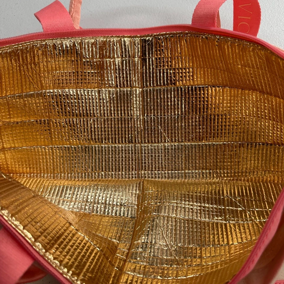 Victorias Secret Pink Shopper Canvas Double Tote Bag Insulated Lining Gift See - Image 2 of 4