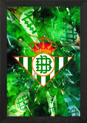 Echtes Betis Glasbruch gerahmt Wandbild Poster Leinwanddruck Bild