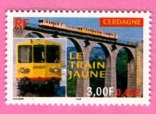 FRANCE - 2000 - YT3338**MNH - TRAIN JAUNE DE CERDAGNE - COTE 2€