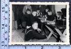 Soldiers Smoking Music Playing Cards WW2 German Military BW Photo Snapshot