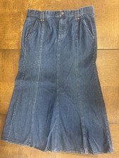 Vintage Old Navy Jean Maxi Skirt Size 10 Back Split Y2K 2004 Blue 100 Cotton