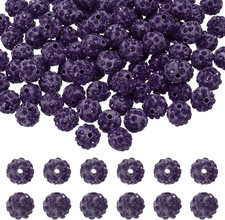 105 Pcs 10Mm Rhinestone Clay Beads for Jewelry Making Clay Disco Ball Bead Bulk