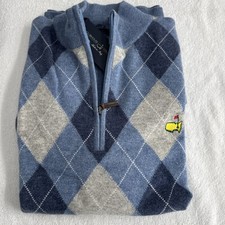Masters Golf 1/4 Zip Cahmere Argyle Sweater Clubhouse Collection L Augusta